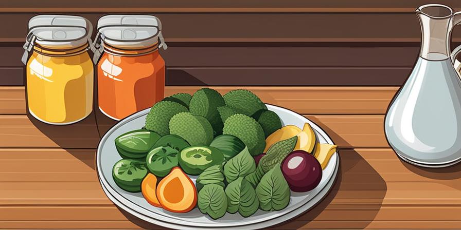 Alimentos saludables y coloridos en una mesa
