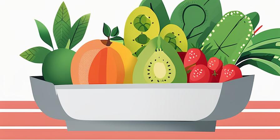 Cesta de frutas y verduras frescas