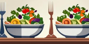 Plato saludable y colorido con proteínas y vegetales