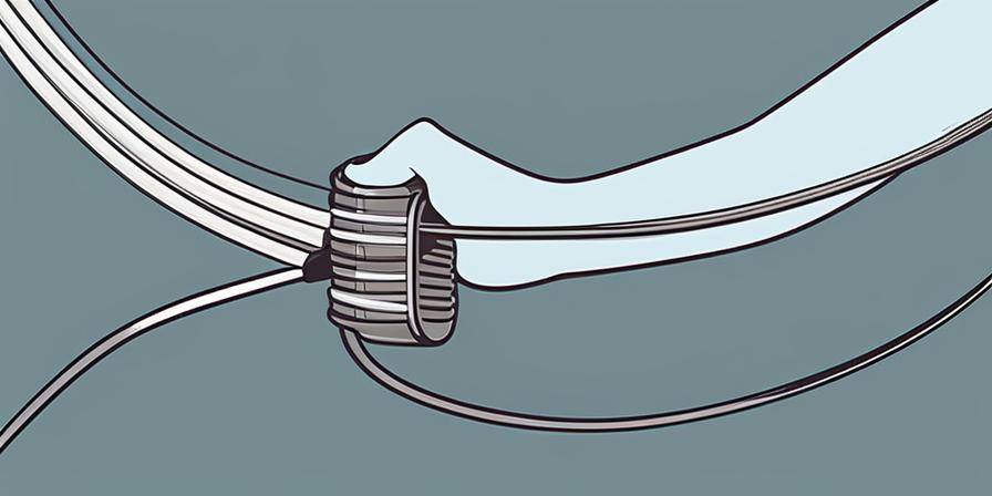 Brazo sosteniendo cable de polea para ejercicios