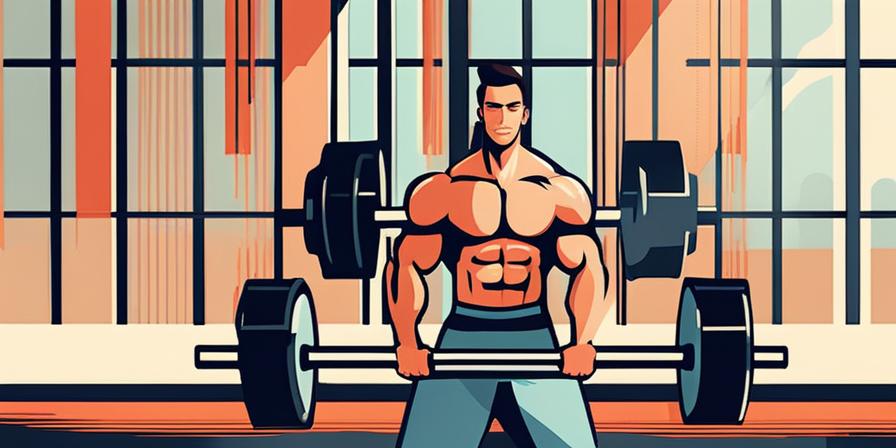 Hombre musculoso levantando pesas en el gimnasio