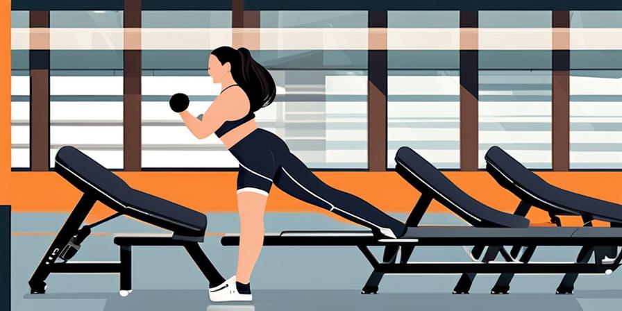 Mujer fuerte y concentrada levantando pesas en el gimnasio