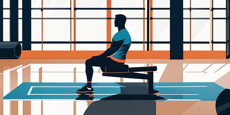 Hombre haciendo ejercicios multifidus en silla de gimnasio