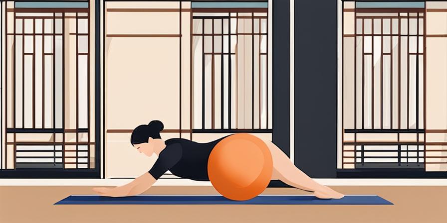 Persona haciendo ejercicios de espalda con una pelota de pilates