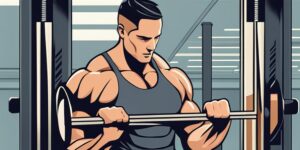 Hombre levantando cable en el gimnasio para fortalecer tríceps