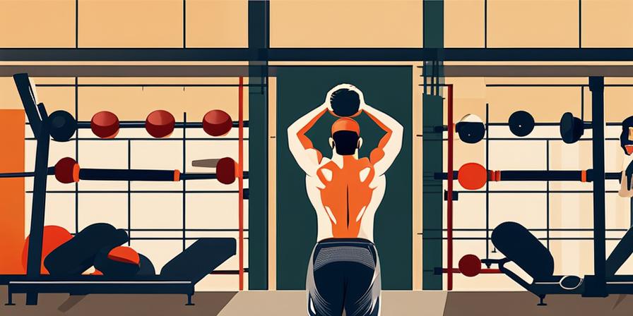 Hombre levantando pesas en gimnasio, mostrando energía y esfuerzo