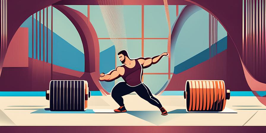 Hombre musculoso haciendo flexiones de manera enérgica en el gimnasio