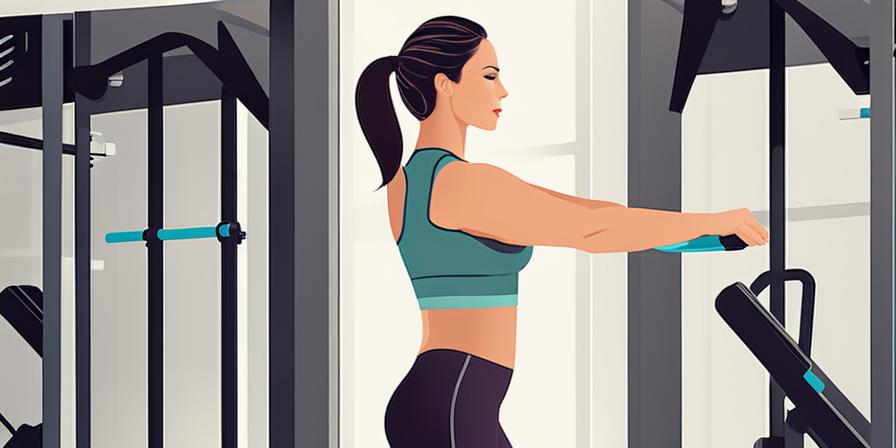 Mujer haciendo ejercicio con pesas en el gimnasio
