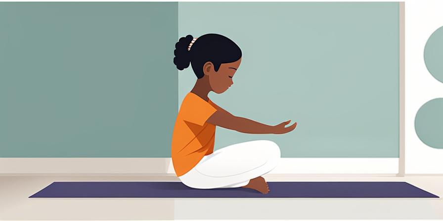 Niño en postura de yoga, relajado y equilibrado